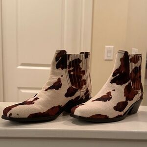 Zara Cow Print Ankle Boots